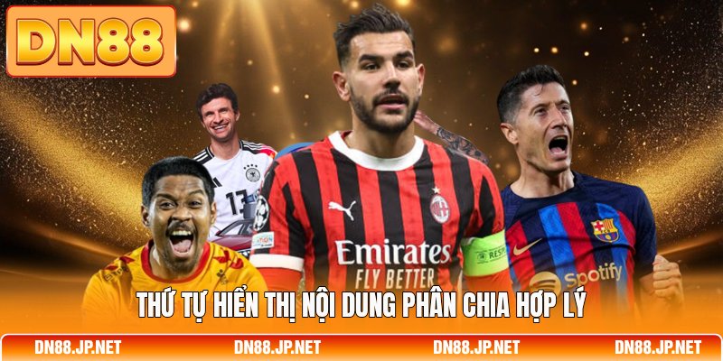 Thứ tự hiển thị nội dung phân chia hợp lý